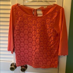 Hot pink 3/4 sleeve. J crew